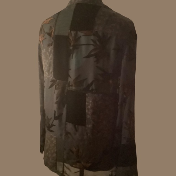 VINTAGE CHICO’S DESIGN SHEER PATCHWORK VELVET/BRONZE SET - Picture 2 of 9